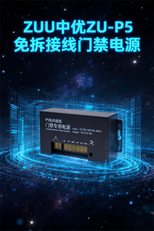 ZU-P5 门禁电源 12V5A 免拆接线 宽电压轻量化开关电源｜ZUU中优云联